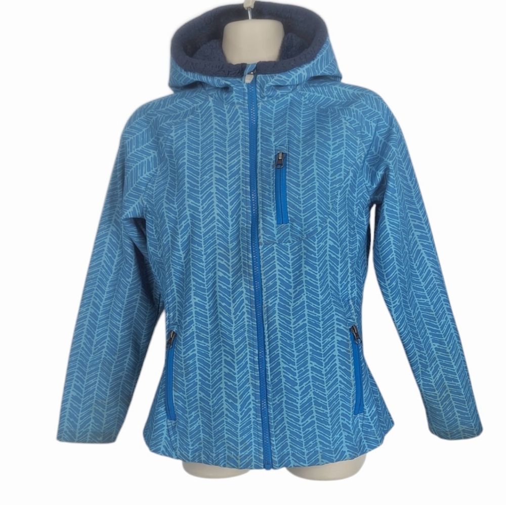 LANDS' END Fleece Lined Water Resistant Mid-Weight Jacket Youth Sz 10-12